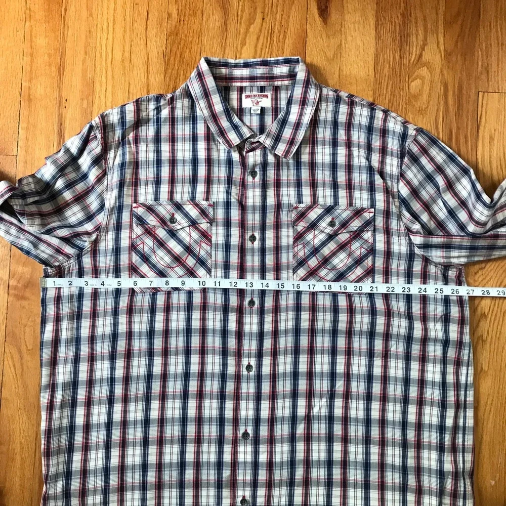 True Religion Men's Plaid Button-Down Shirt 3XL